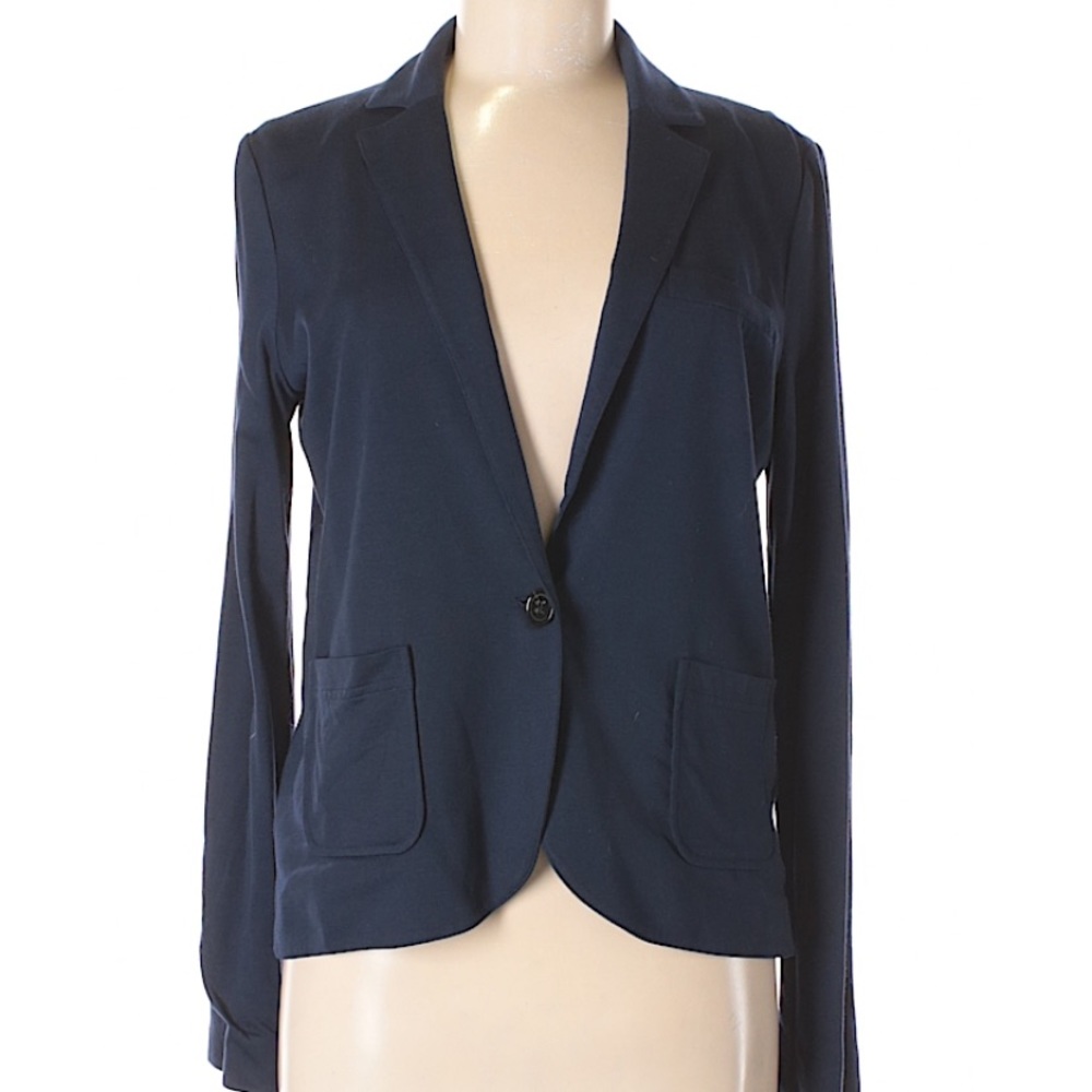Banana Republic Casual Navy Blazer, striped lining